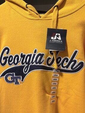 J. America Men’s Georgia Tech Yellow Crewneck Sweatshirt
